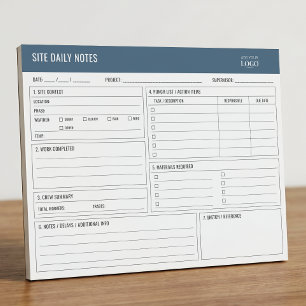 Construction Site Contractors Builders Daily Log Notepad