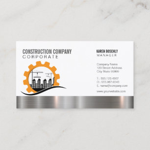 Construction Site General Contractor Builder Business Card