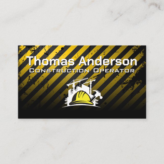 Construction Site | Hardhat | Builder Business Card (Front)
