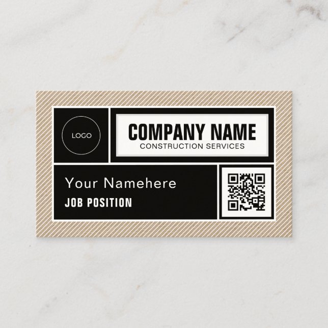 Construction site inspired geometric  business car card (Front)