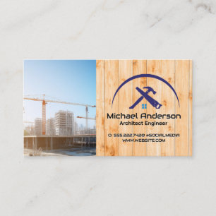 Construction Site Project Manager Builders Business Card