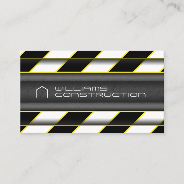 Construction site stripes Business Card (Front)