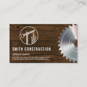 Construction Site Wood and Saw Business Card