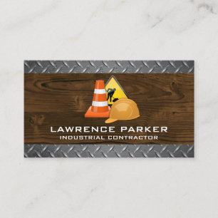 Construction Site Wood Metal Business Card