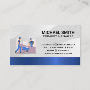 Construction Skilled Worker Blue Collar Business Card