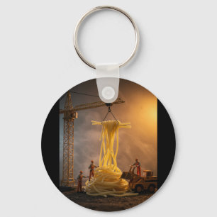 Construction Spaghetti Sticker Key Ring