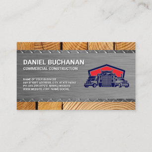 Construction Steel Wood Semi Trucks Business Card