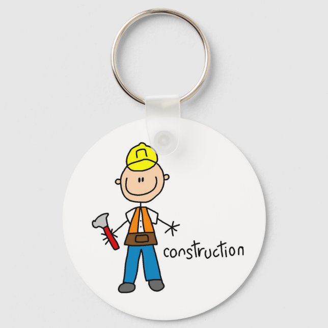 Construction Stick Figure Key Ring (Front)