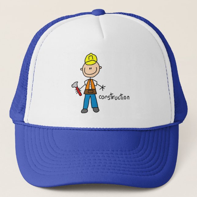 Construction Stick Figure Trucker Hat (Front)