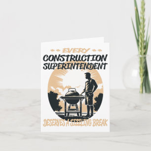 Construction Superintendent Funny Bbq Chef Or Gril Card