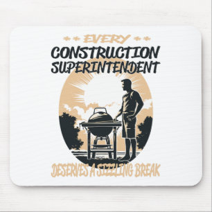 Construction Superintendent Funny Bbq Chef Or Gril Mouse Pad