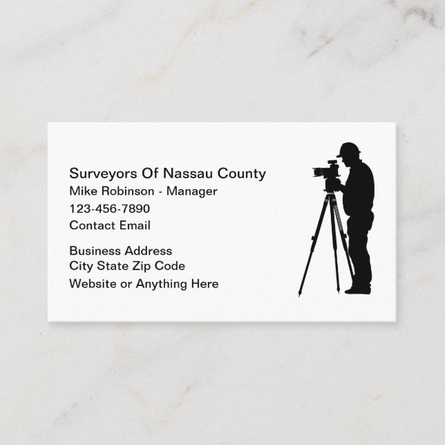 Construction Surveyor Business Cards New (Front)