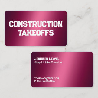 Construction Take-Offs Business Card
