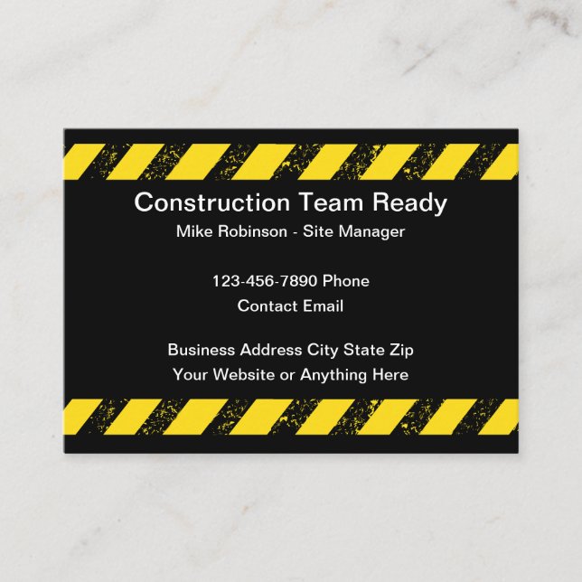 Construction Team Business Cards  (Front)