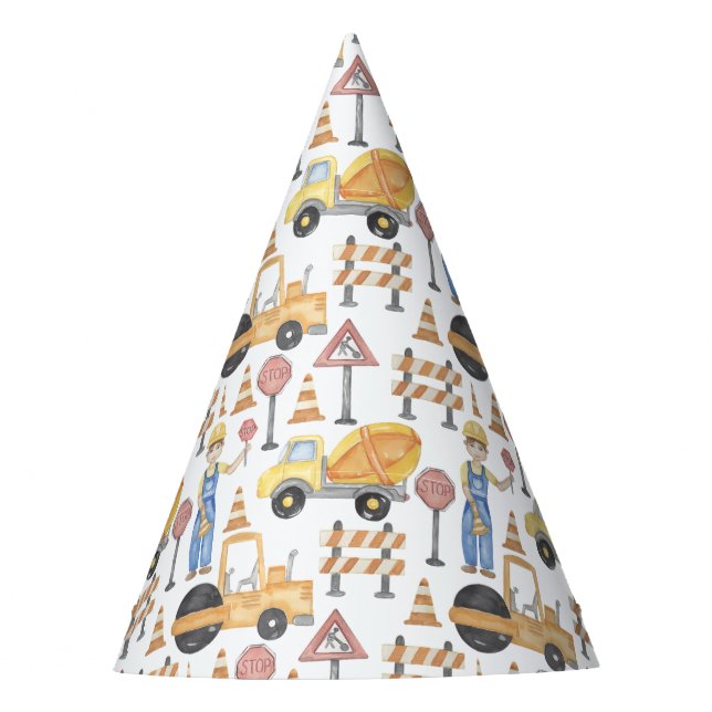 Construction Theme Birthday Party Hat (Front)