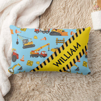 Construction Theme Blue Lumbar Cushion
