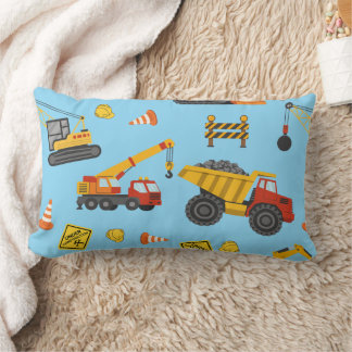 Construction Theme Blue Lumbar Cushion