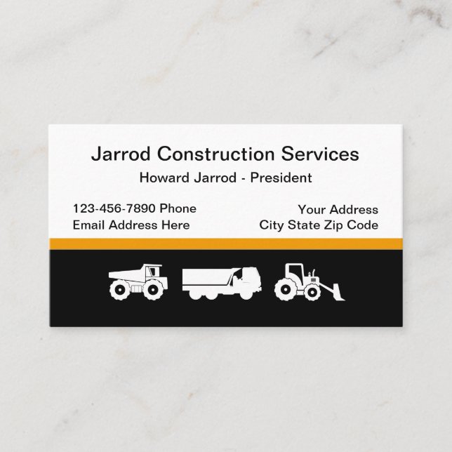 Construction Theme Business Card (Front)