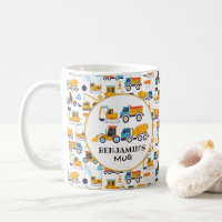Construction Theme Dump Trucks Mugs for Kids