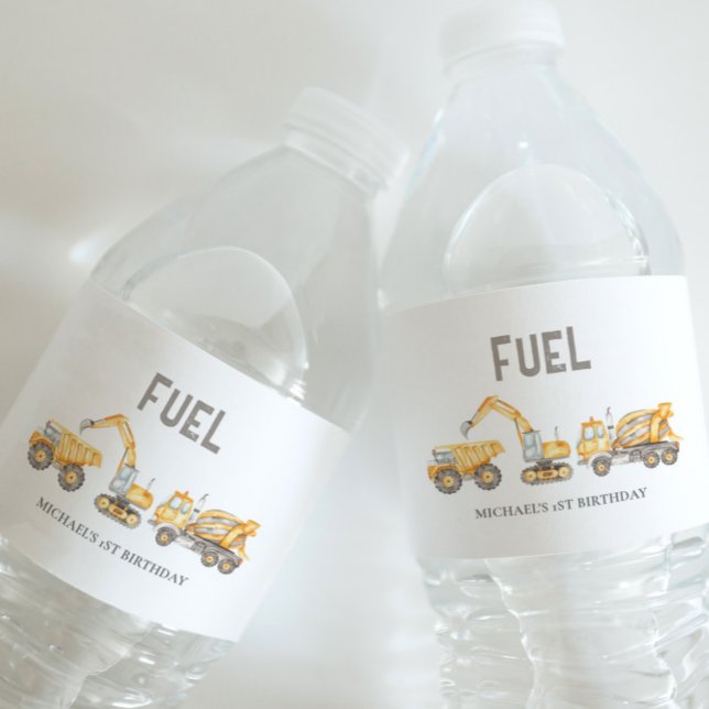 Construction Theme  Water Bottle Label (Creator Uploaded)