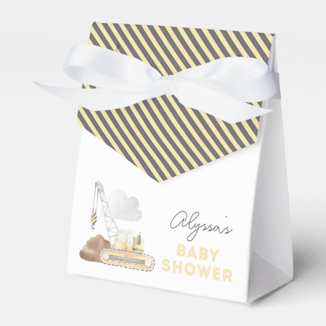 Construction Themed Baby Shower Favour Box (Front Side)