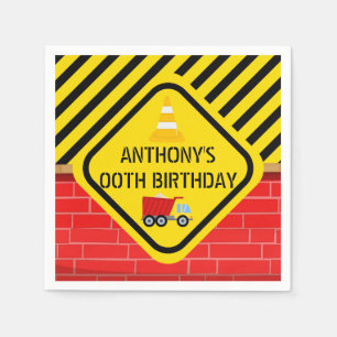 Construction Themed Birthday Party personalised Napkin