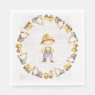 Construction Themed Children's Birthday Napkin