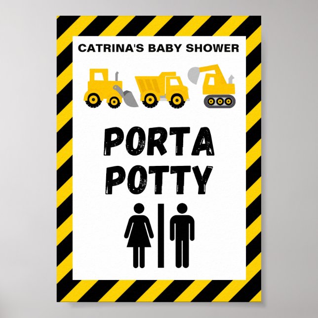 Construction themed party Sign (Front)
