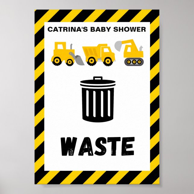 Construction themed party Sign (Front)