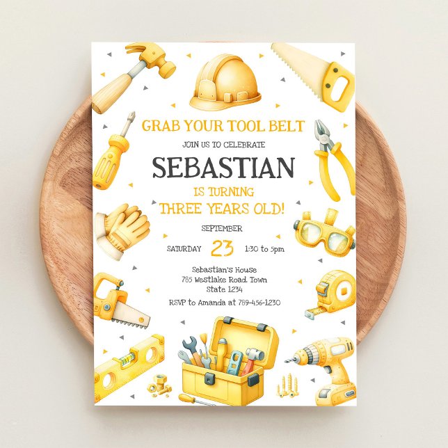 Construction Tools Birthday Invitation (Creator Uploaded)