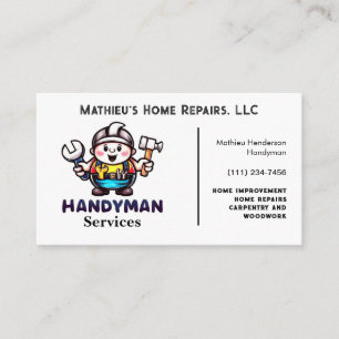 Construction Tools Handyman Business Card