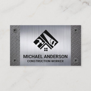 Construction Tools Home Logo Metal Screws Business Card
