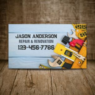 Construction Tools Renovation Repair  Handyman Business Card