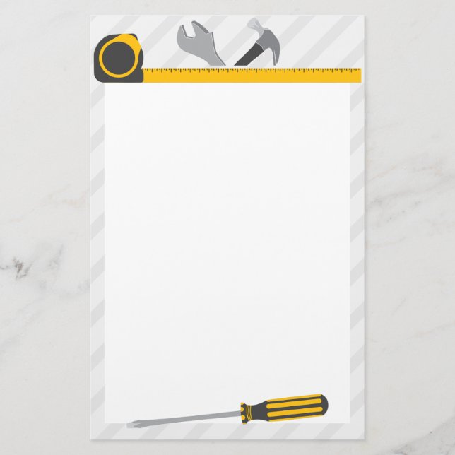Construction Tools Stationery (Front)
