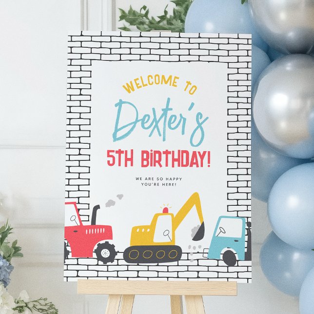 Construction Toys Boy Birthday Party Welcome Sign (Creator Uploaded)