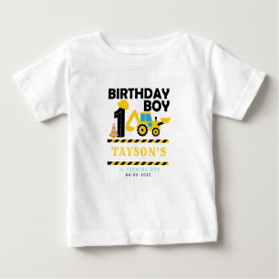 Construction Truck 1st Birthday   Kids Party Baby T-Shirt