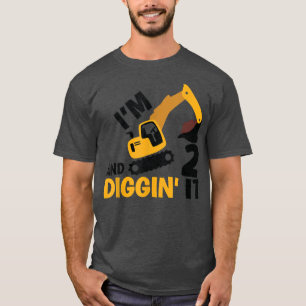Construction Truck 2nd Birthday Boy 2 Two Year Old T-Shirt