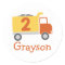 Construction Truck 2nd Birthday Party Stickers