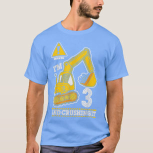 Construction Truck 3rd Birthday 3 Years Old Digger T-Shirt