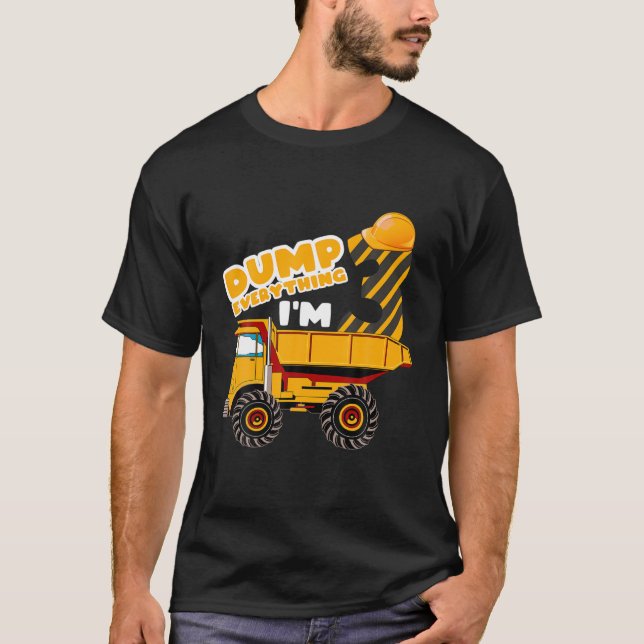 Construction Truck 3Rd Birthday Boy Builder 3 Year T-Shirt (Front)