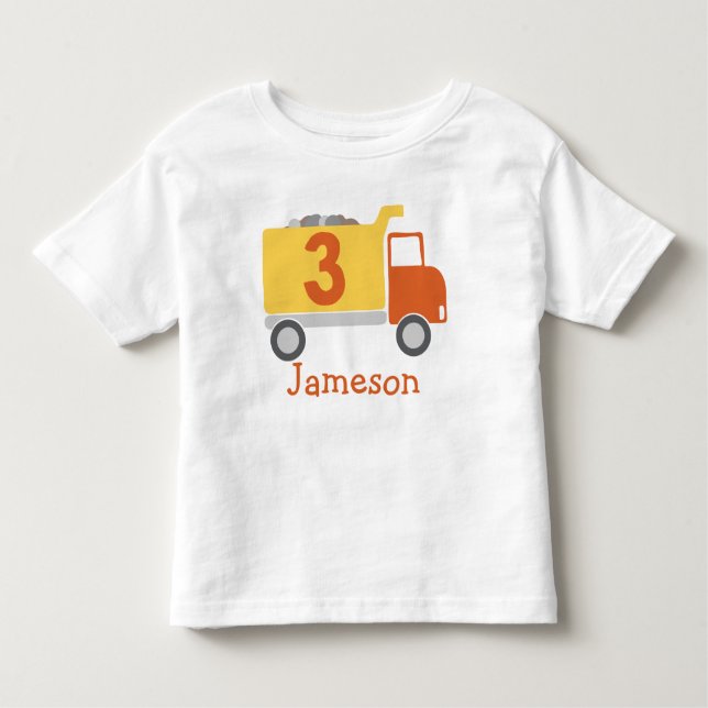 Construction Truck 3rd Birthday Party Shirt (Front)