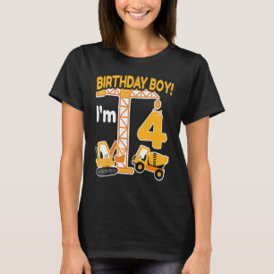 Construction Truck 4nd Birthday 4 Year Old Boy Exc T-Shirt