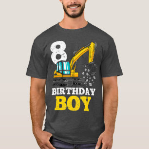 Construction Truck 8 Years Old 8th Birthday Boy T-Shirt