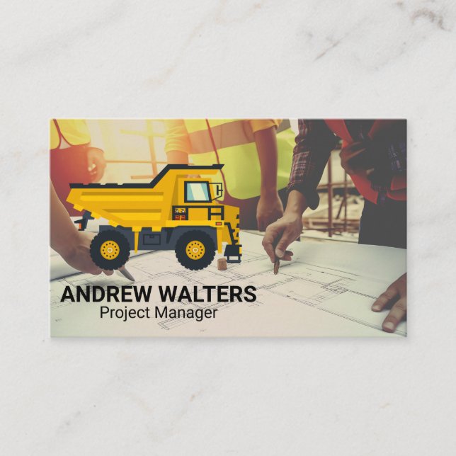 Construction Truck | Architect Engineers Business Card (Front)