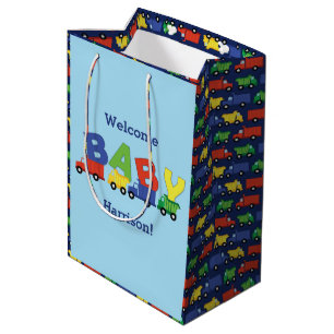 Construction Truck Baby Shower Medium Gift Bag