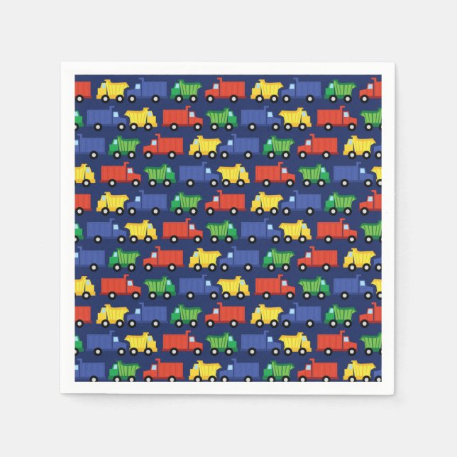 Construction Truck Baby Shower Napkin (Front)