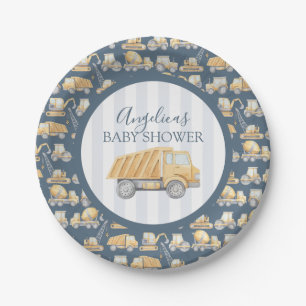 Construction Truck Baby Shower Paper Plate