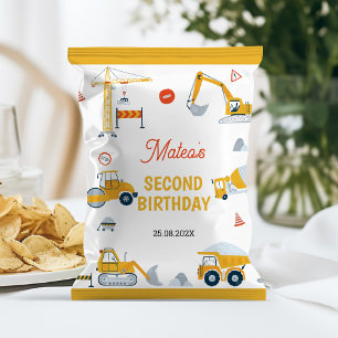 Construction Truck Birthday Chip Bag Wrapper