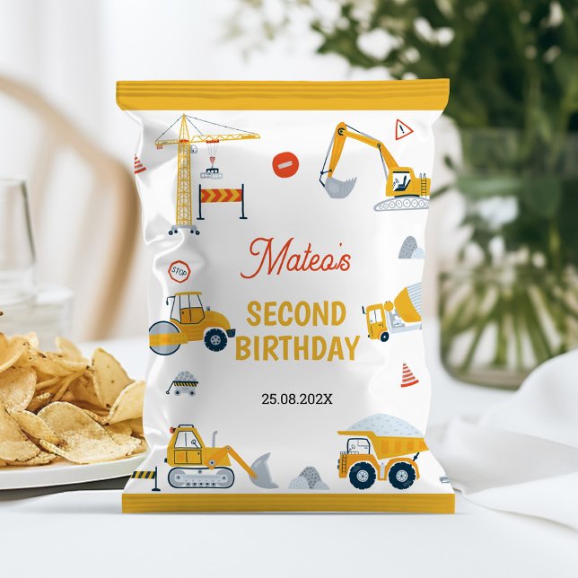 Construction Truck Birthday Chip Bag Wrapper (Creator Uploaded)