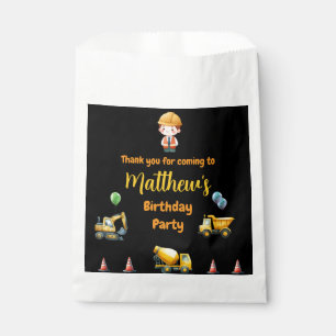 Construction truck Birthday Favour bag